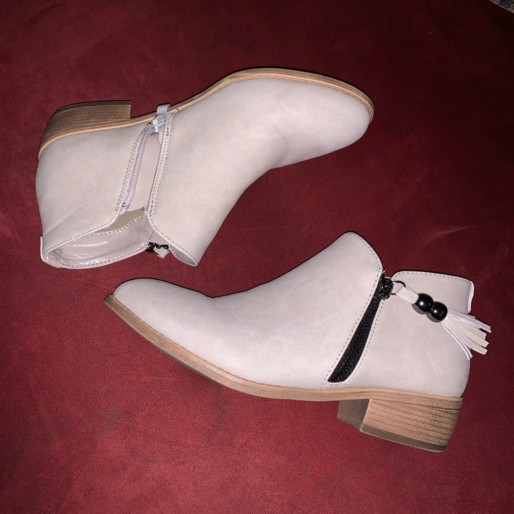 Gray ankle booties